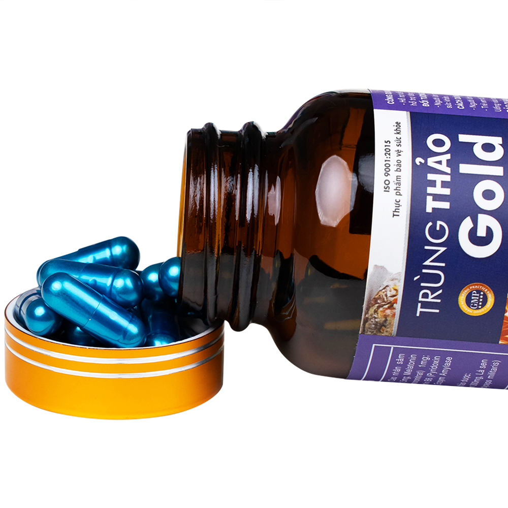 Viên uống hỗ trợ dễ ngủ, ngủ sâu giấc, tăng cường sức khỏe Trùng Thảo Gold (30 viên)