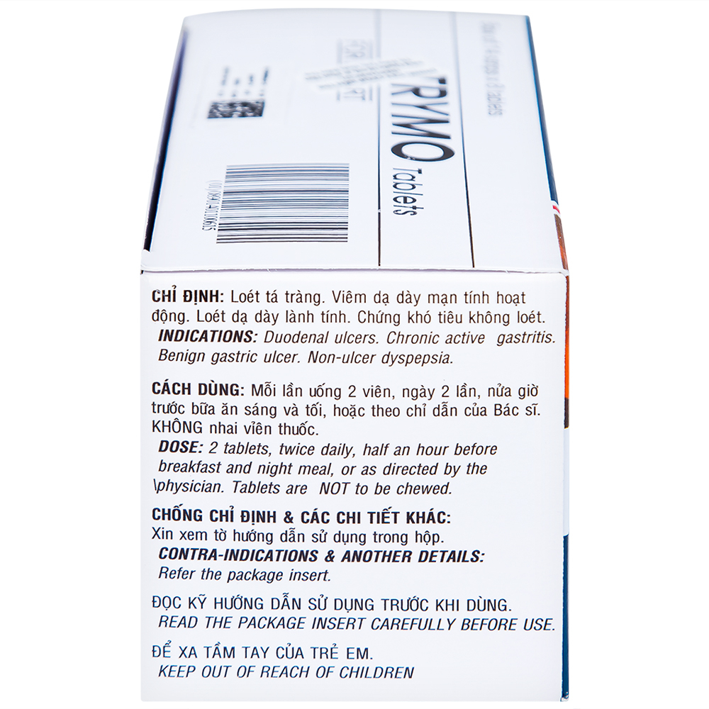 Thuốc Trymo Raptakos điều trị điều trị loét tá tràng, viêm dạ dày (14 vỉ x 8 viên)