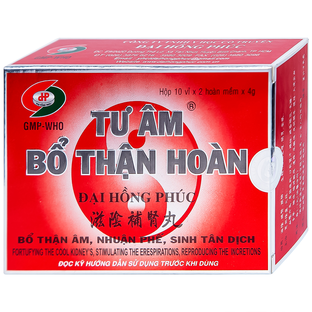 Thuốc Tư Âm Bổ Thận Hoàn Đại Hồng Phúc bổ thận âm, nhuận phế (10 vỉ x 2 viên)