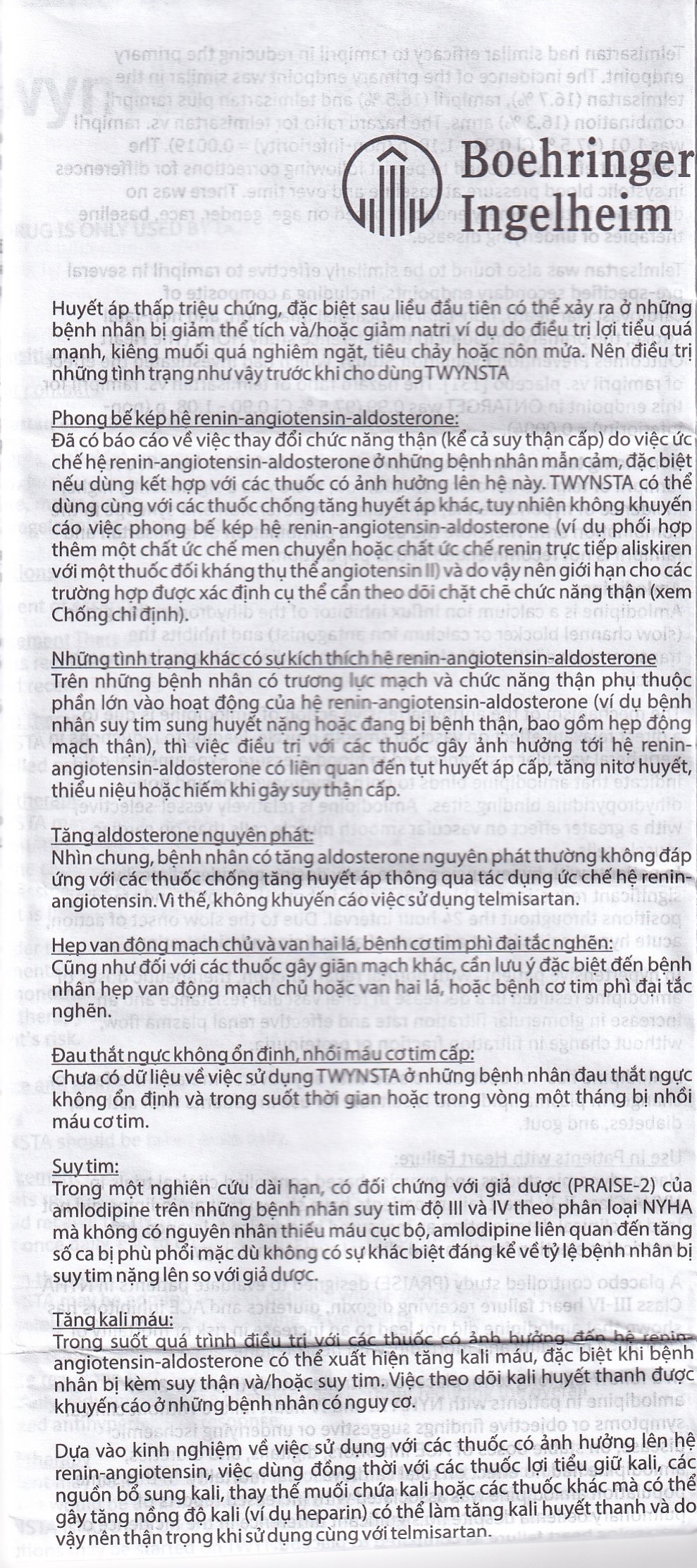 Thuốc Twynsta 40mg/5mg Boehringer điều trị tăng huyết áp vô căn (14 vỉ x 7 viên)