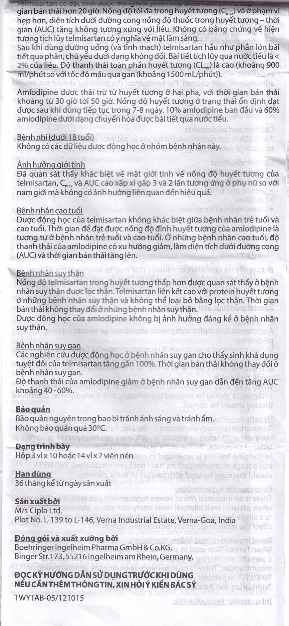 Thuốc Twynsta 40mg/5mg Boehringer điều trị tăng huyết áp vô căn (14 vỉ x 7 viên)