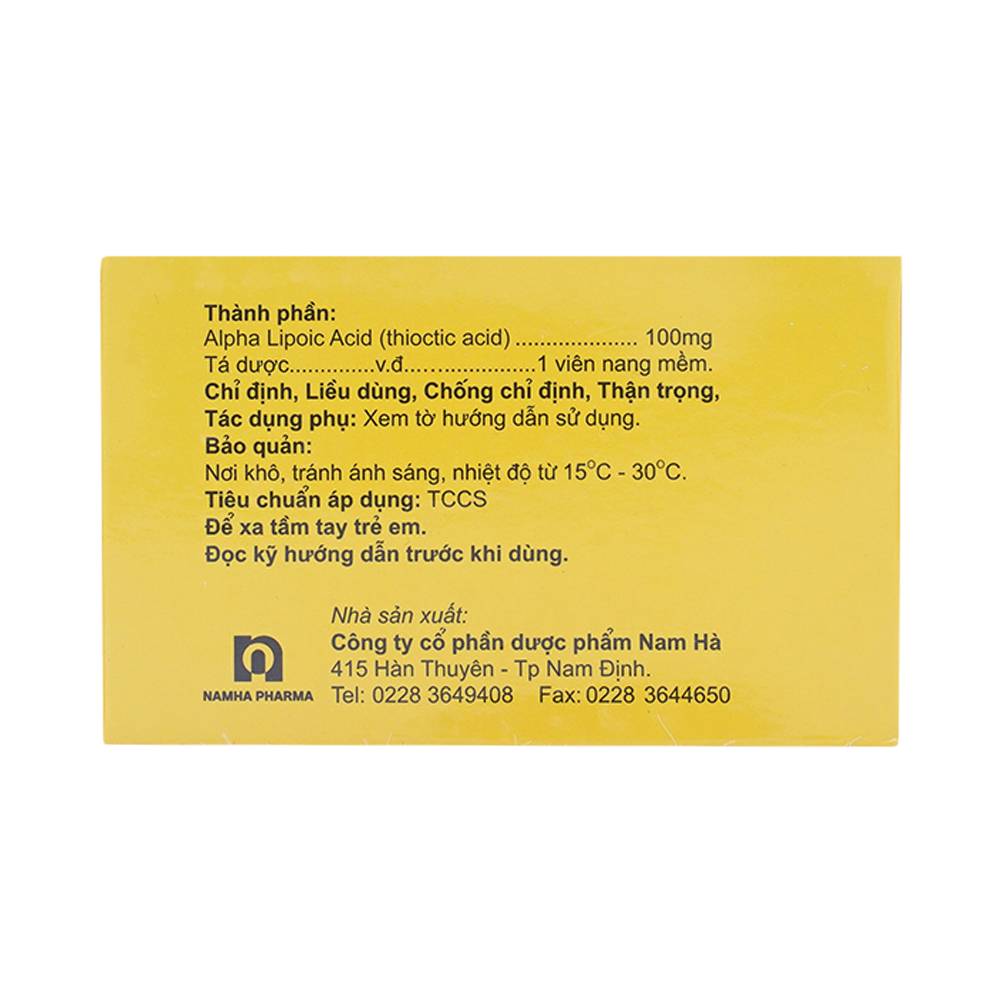 Thuốc Ubiheal 100 Nam Hà điều trị các rối loạn cảm giác do bệnh thần kinh đái tháo đường (5 vỉ x 6 viên)