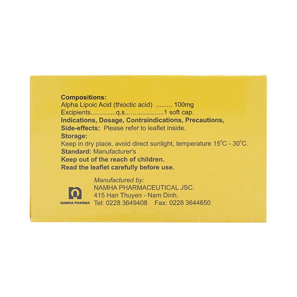 Thuốc Ubiheal 100 Nam Hà điều trị các rối loạn cảm giác do bệnh thần kinh đái tháo đường (5 vỉ x 6 viên)