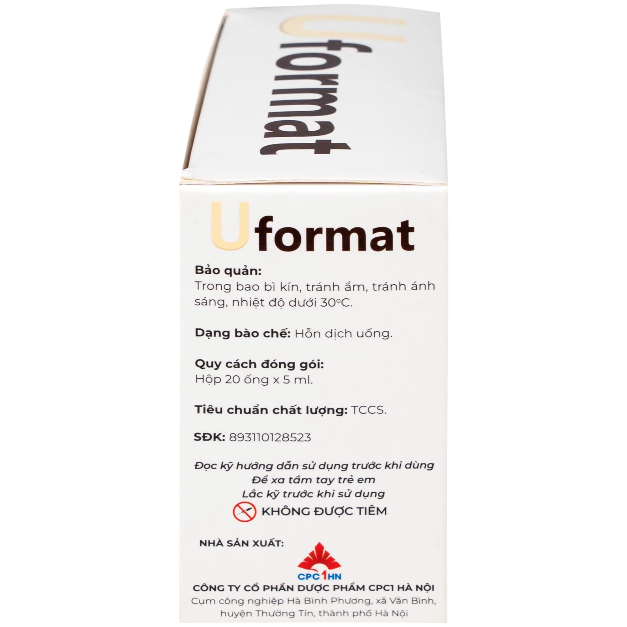 Thuốc Uformat 50mg CPC1HN điều trị xơ gan mật nguyên phát và giúp hoà tan sỏi mật (20 ống x 5ml)