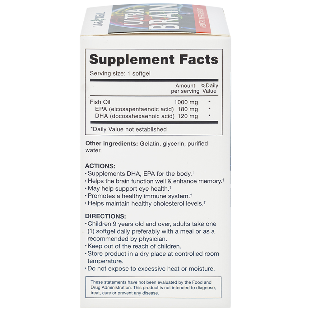 Viên uống bổ não, tốt cho mắt và tim mạch Ultra Brain Lab Well (60 viên)