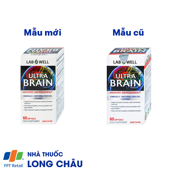 Viên uống bổ não, tốt cho mắt và tim mạch Ultra Brain Lab Well (60 viên)