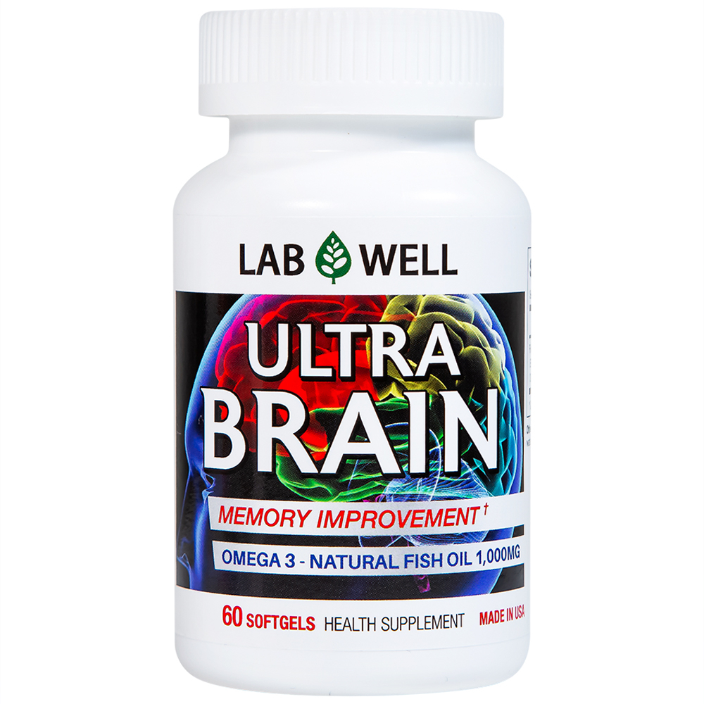 Viên uống bổ não, tốt cho mắt và tim mạch Ultra Brain Lab Well (60 viên)