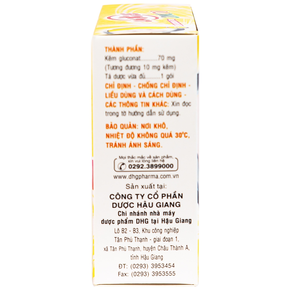 Cốm Unikids Zinc 70 DHG tăng cường sức đề kháng (24 gói x 1.5g)