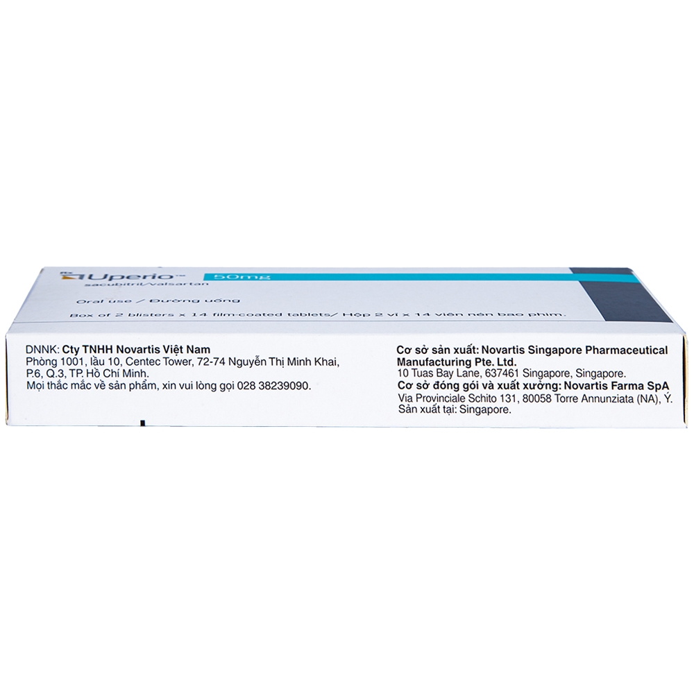 Thuốc Uperio 50mg Novartis điều trị suy tim (2 vỉ x 14 viên)