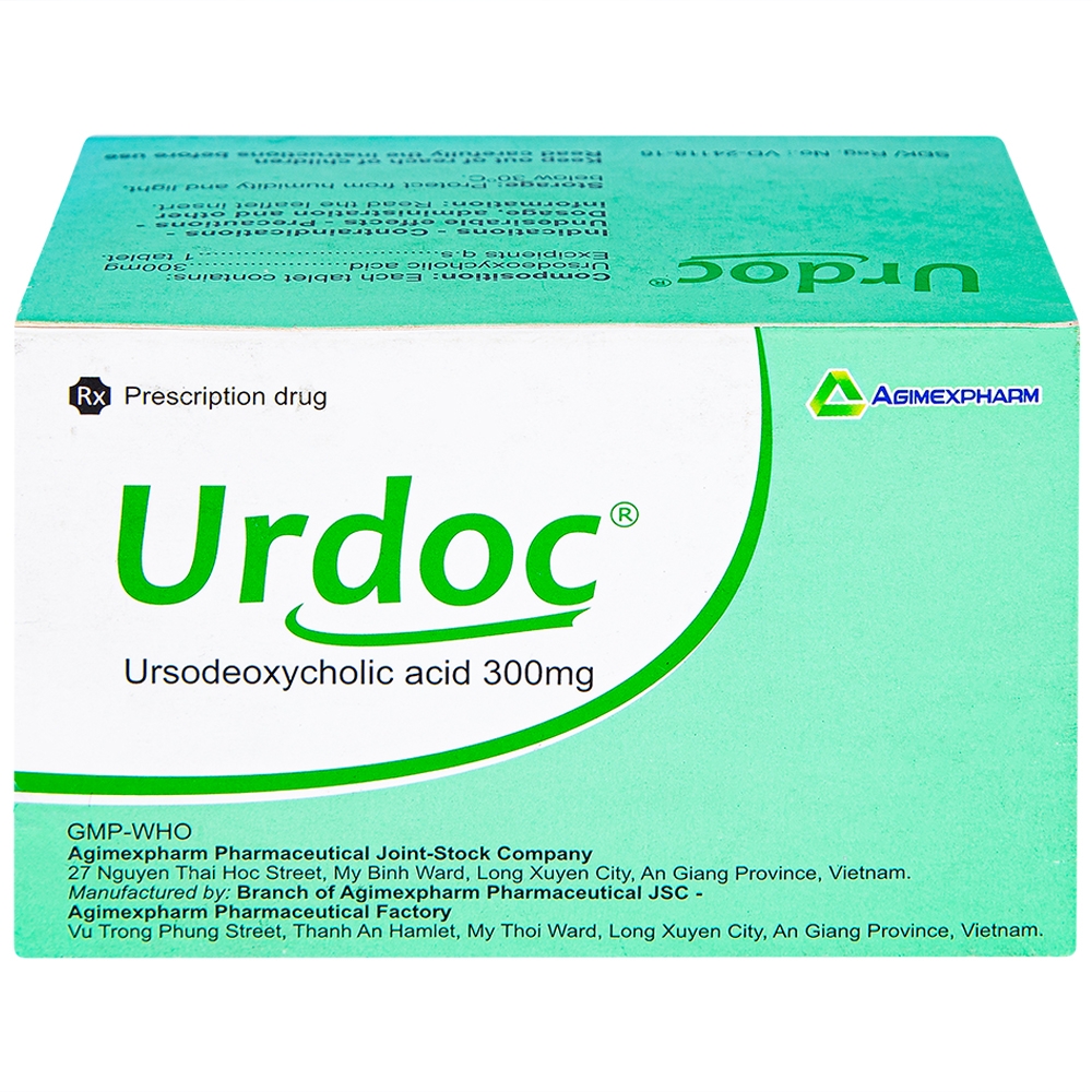 Thuốc Urdoc 300mg Agimexpharm viêm túi mật mạn, viêm đường mật (8 vỉ x 10 viên)