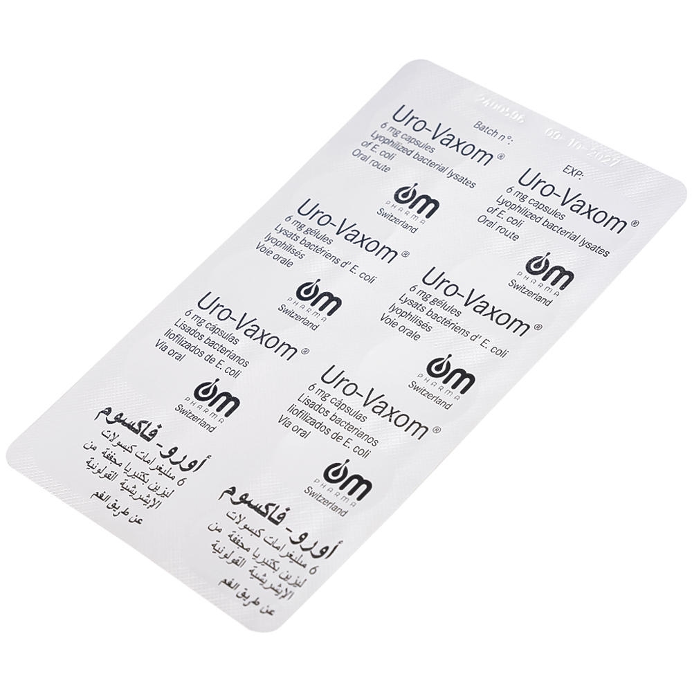 Thuốc Uro-Vaxom OM Pharma tăng cường miễn dịch do nhiễm khuẩn đường tiết niệu (3 vỉ x 10 viên)