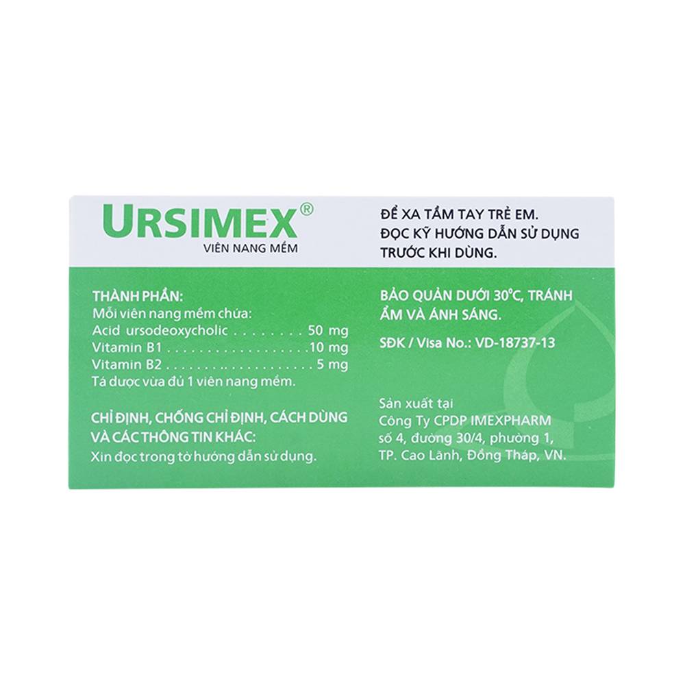 Thuốc Ursimex Imexpharm cải thiện chức năng gan (6 vỉ x 10 viên)