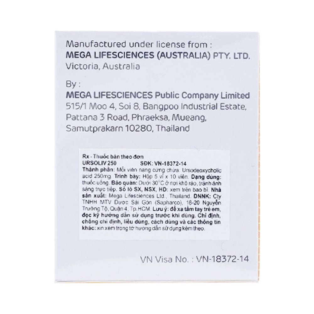Thuốc Ursoliv 250 MEGA We care điều trị làm tan sỏi mật (5 vỉ x 10 viên)