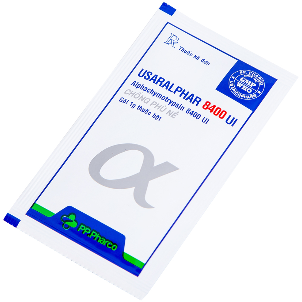 Thuốc Usaralphar 8400 UI Usarichpharm điều trị phù nề sau chấn thương, tổn thương mô mềm (30 gói x 1g)