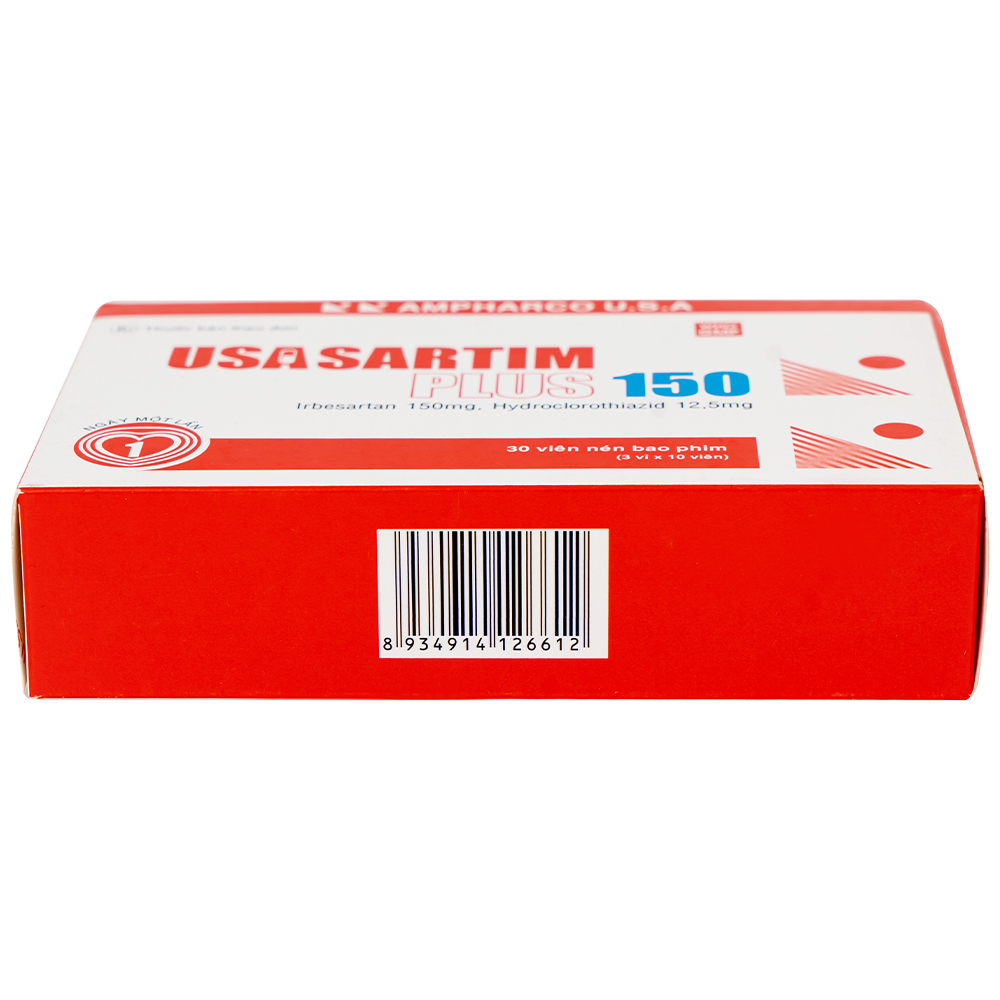 Thuốc Usasartim Plus 150 Ampharco điều trị tăng huyết áp (3 vỉ x 10 viên)