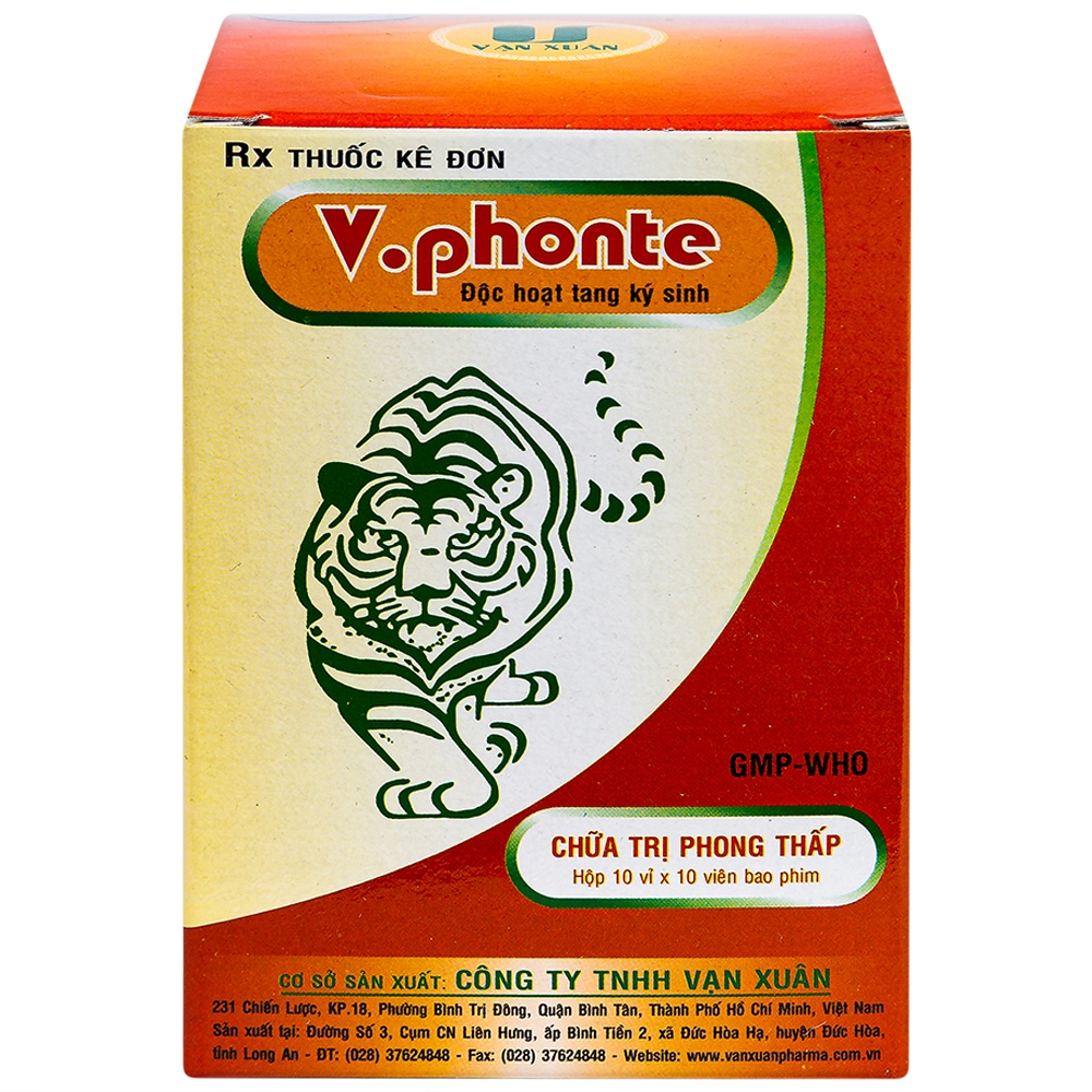 Thuốc V.phonte Vạn Xuân chữa trị phong thấp (10 vỉ x 10 viên)