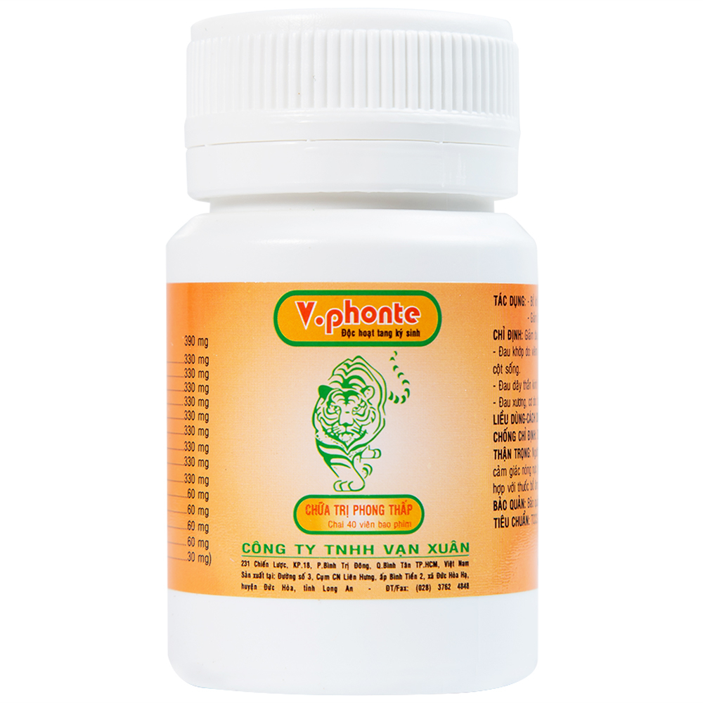 Thuốc V.phonte Vạn Xuân chữa trị phong thấp (40 viên)