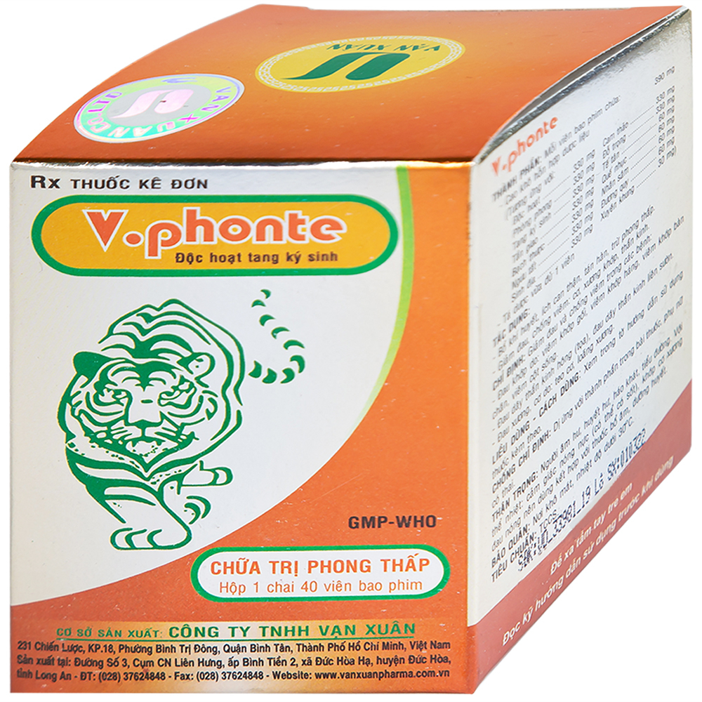 Thuốc V.phonte Vạn Xuân chữa trị phong thấp (40 viên)