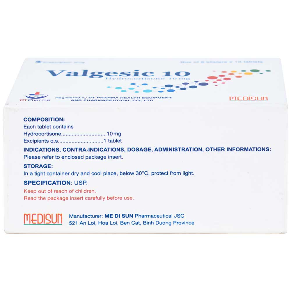 Thuốc Valgesic 10 CT Pharma liệu pháp thay thế tăng sản lượng thận ở trẻ (6 vỉ x 10 viên)