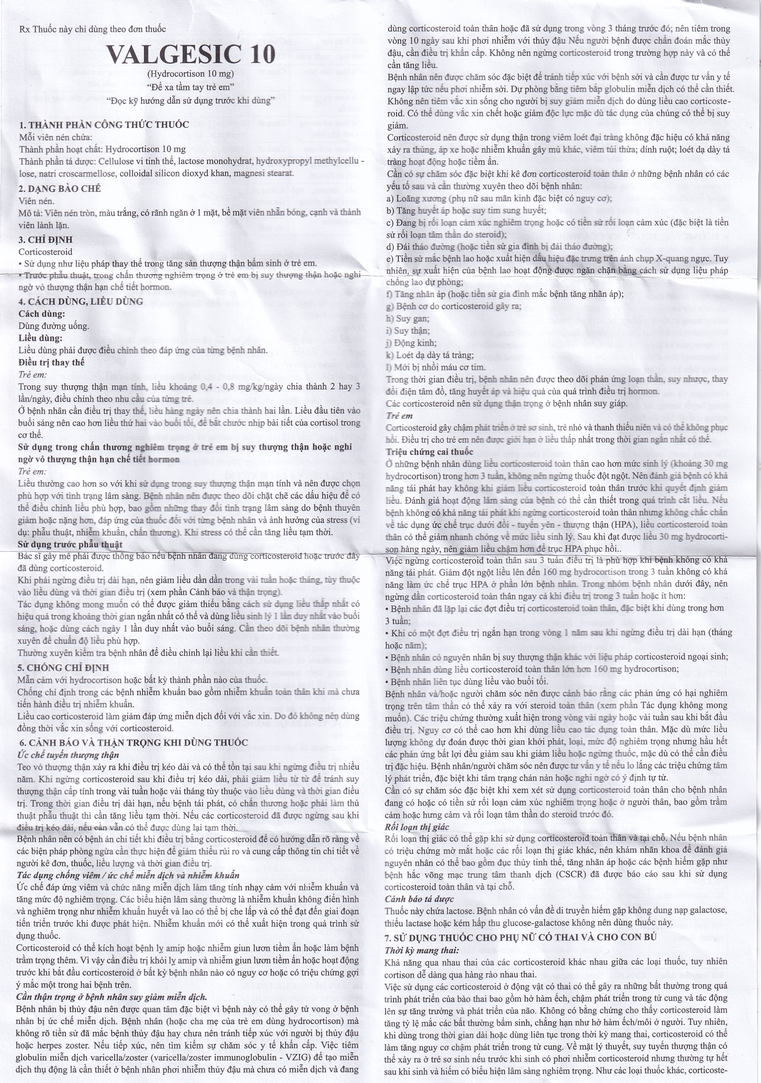 Thuốc Valgesic 10 CT Pharma liệu pháp thay thế tăng sản lượng thận ở trẻ (6 vỉ x 10 viên)