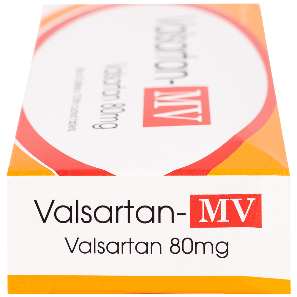 Thuốc Valsartan-MV 80mg USP điều trị bệnh tăng huyết áp và suy tim (3 vỉ x 10 viên)