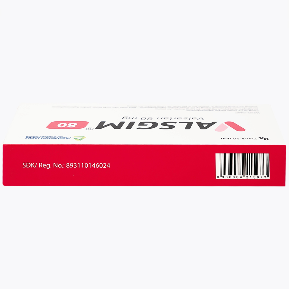 Thuốc Valsgim 80 Agimexpharm điều trị tăng huyết áp, suy tim (2 vỉ x 14 viên)