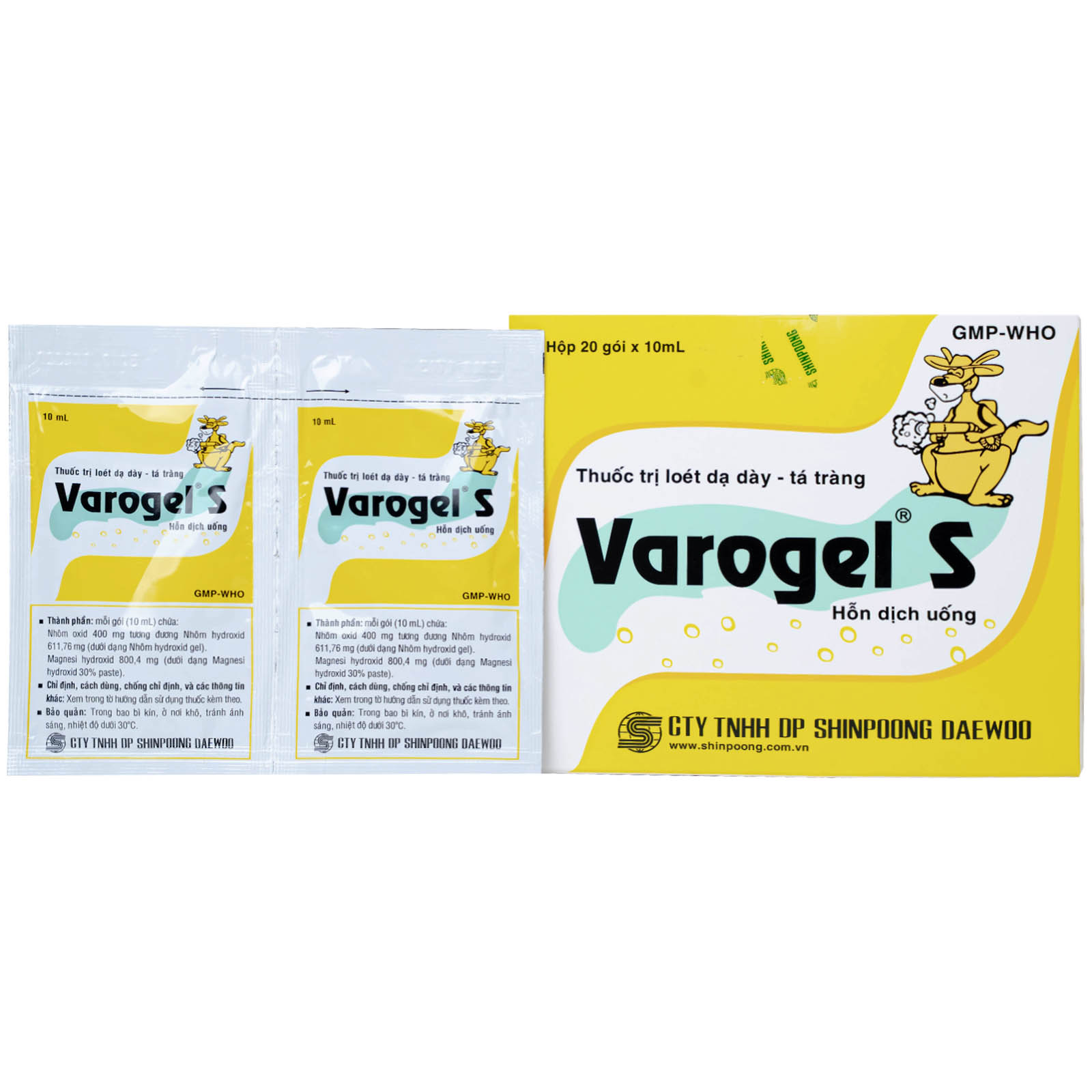 Thuốc Varogel Shinpoong Daewoo điều trị viêm loét dạ dày (20 gói x 10ml)