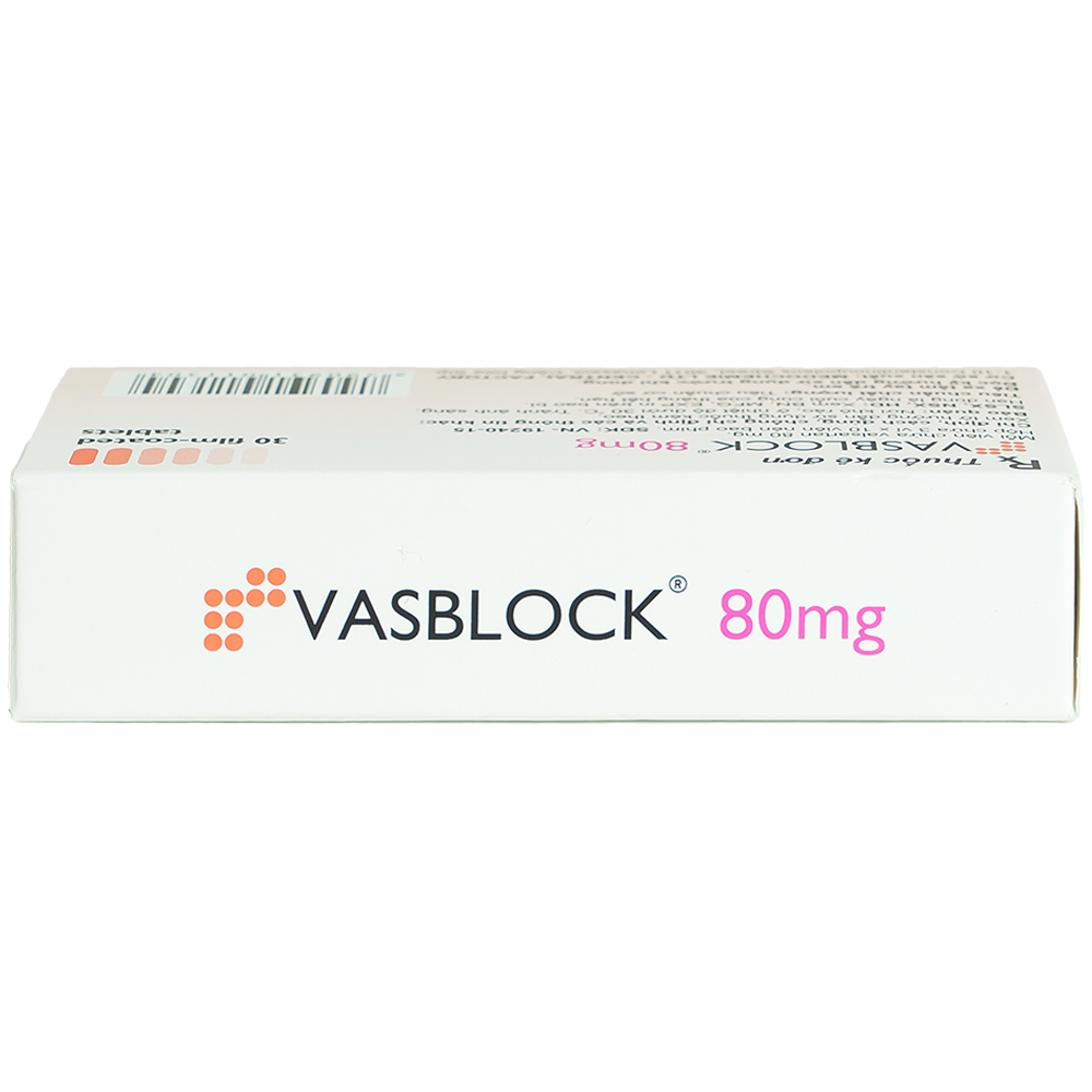 Thuốc Vasblock 80mg Medochemie điều trị tăng huyết áp, suy tim (3 vỉ x 10 viên)