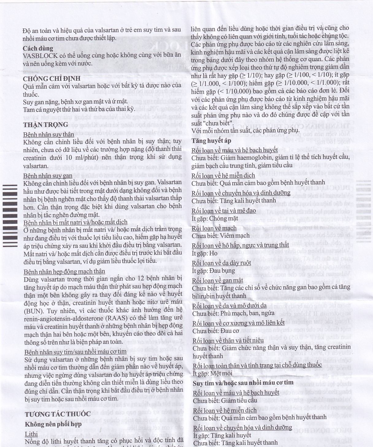 Thuốc Vasblock 80mg Medochemie điều trị tăng huyết áp, suy tim (3 vỉ x 10 viên)