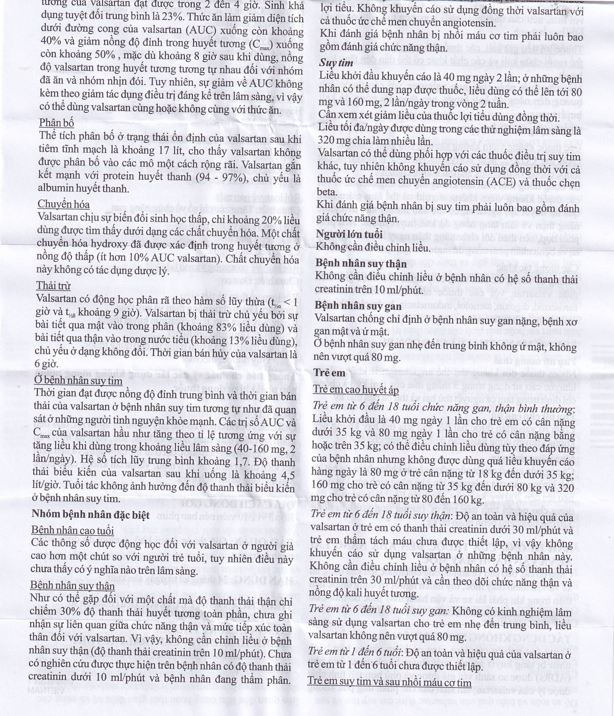 Thuốc Vasblock 80mg Medochemie điều trị tăng huyết áp, suy tim (3 vỉ x 10 viên)