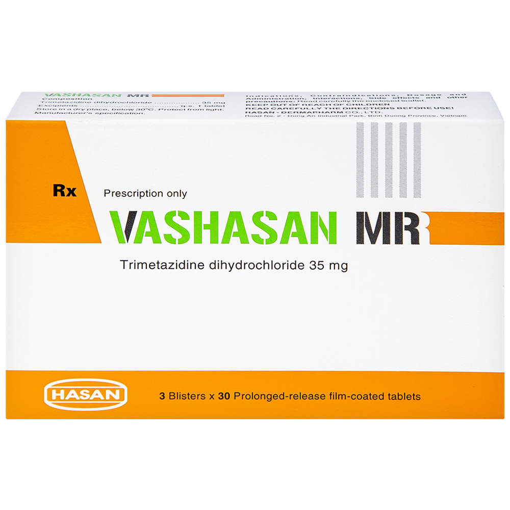 Thuốc Vashasan MR 35 Hasan điều trị đau thắt ngực (3 vỉ x 30 viên)