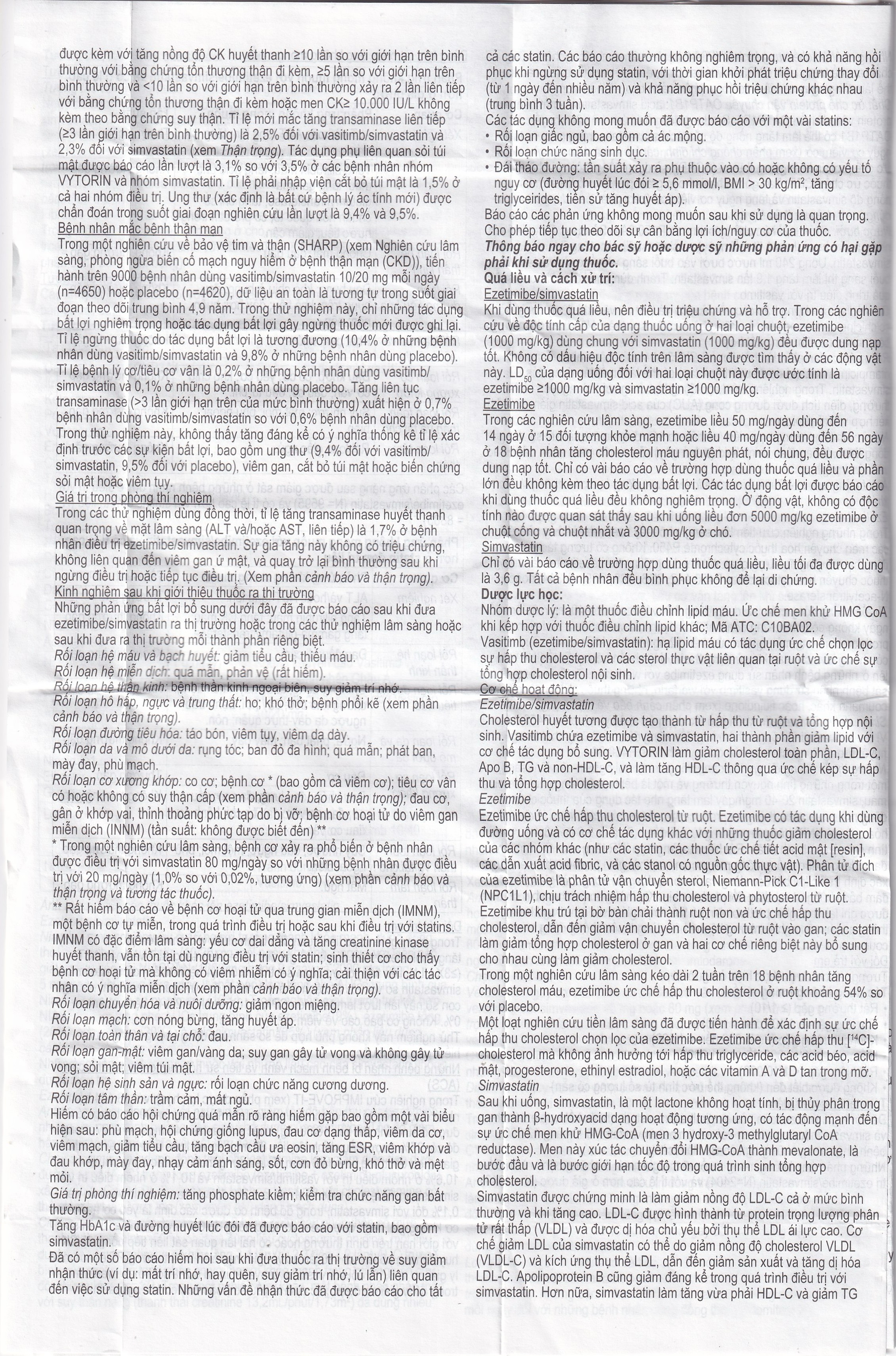 Thuốc Vasitimb 10mg/20mg tablets Krka giúp phòng bệnh tim, điều trị tăng cholesterol máu, máu đồng hợp tử gia đình (3 vỉ x 10 viên)