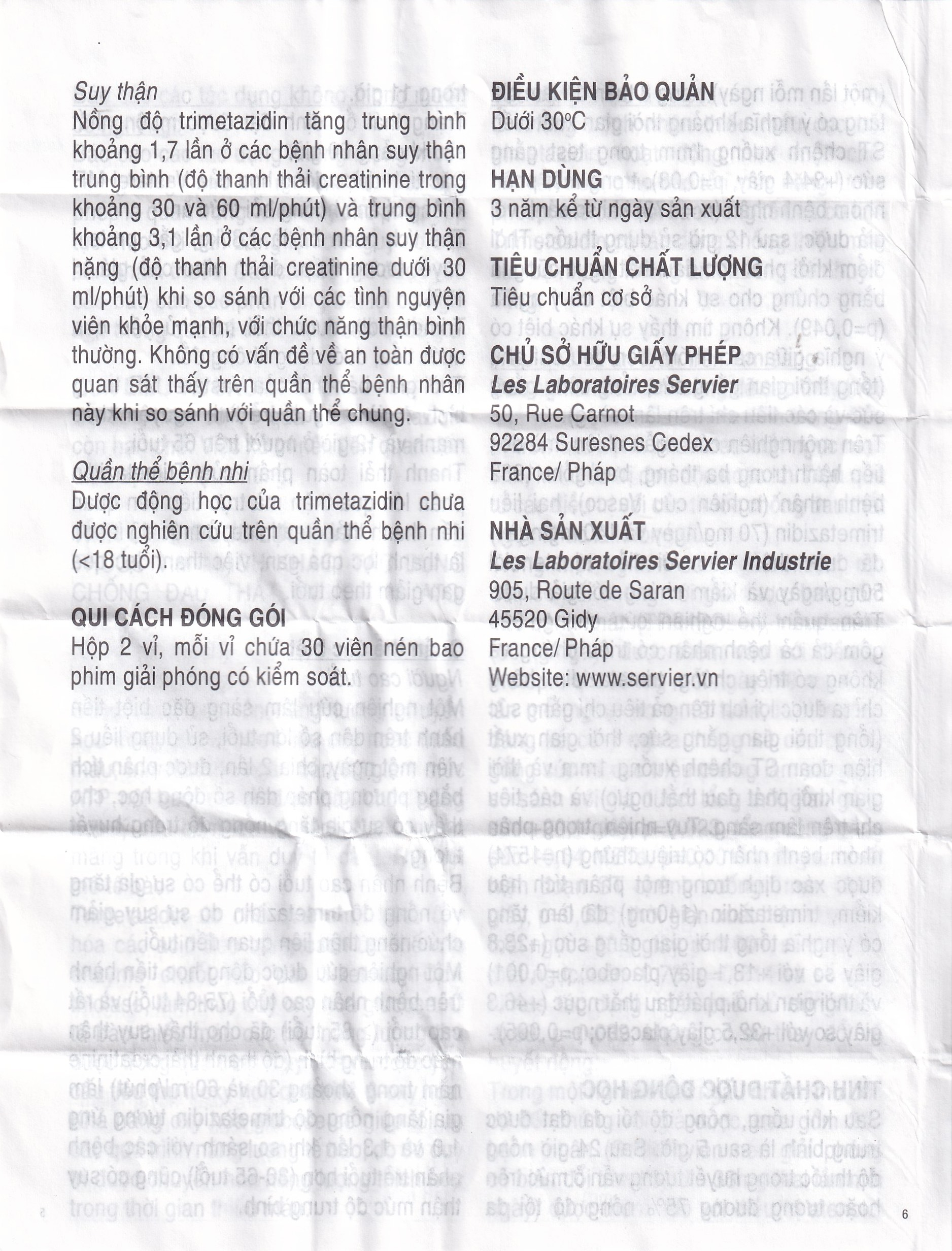 Thuốc Vastarel MR Servier điều trị đau thắt ngực (2 vỉ x 30 viên)