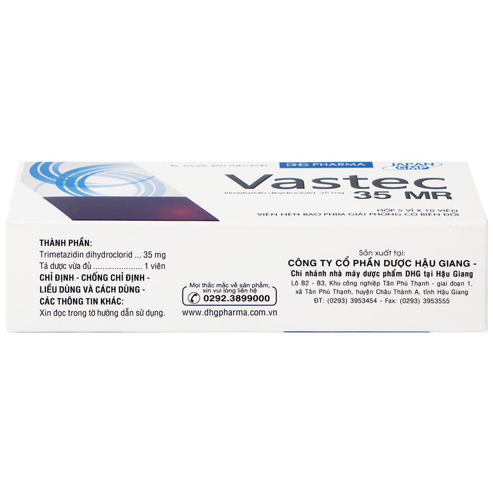 Thuốc Vastec 35 MR DHG điều trị đau thắt ngực ổn định (5 vỉ x 10 viên)