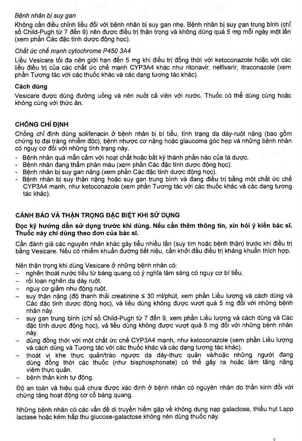 Thuốc Vesicare 5mg Astellas điều trị triệu chứng tiểu không tự chủ (3 vỉ x 10 viên)