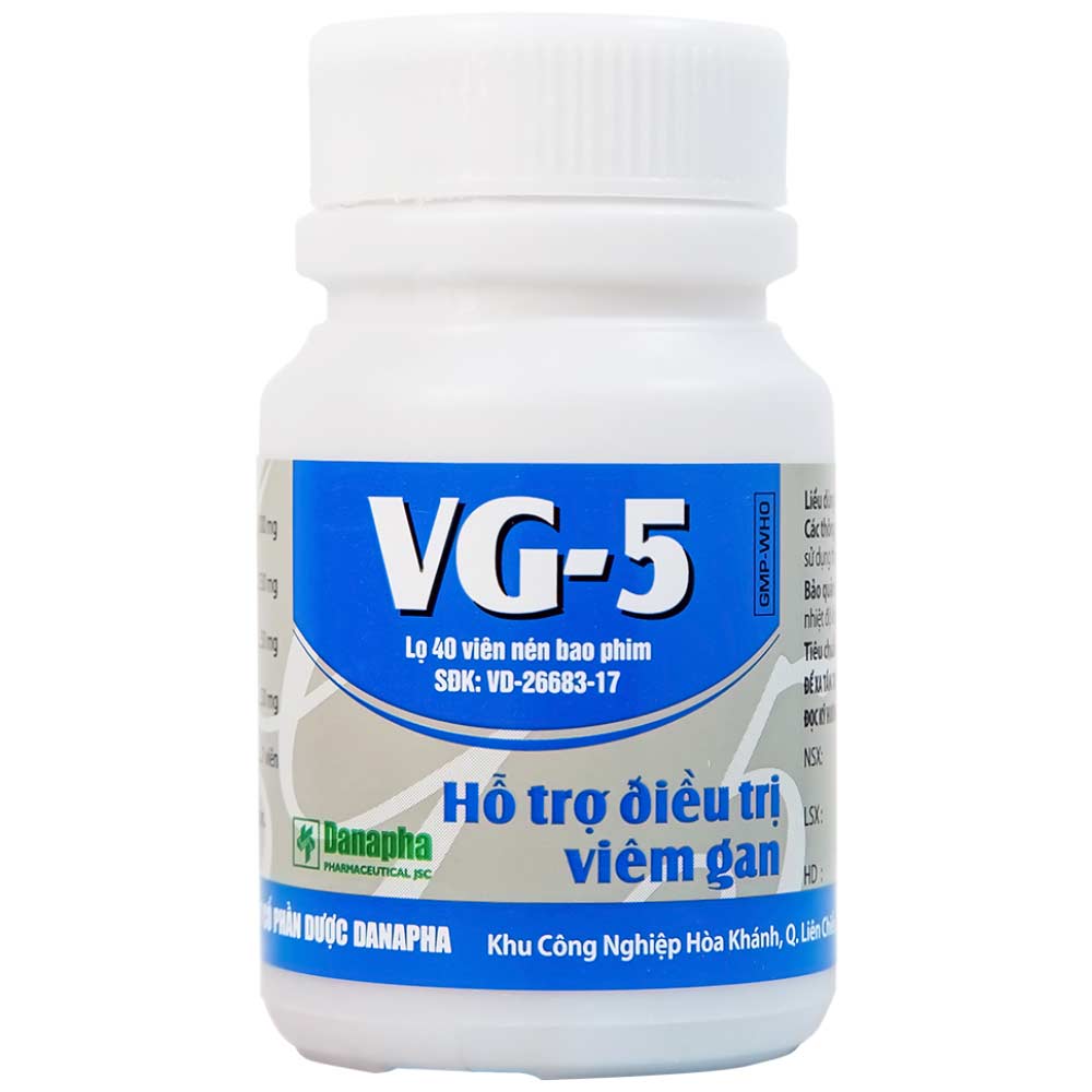 Thuốc VG-5 Danapha điều trị hạ men gan, viêm gan (40 viên) 