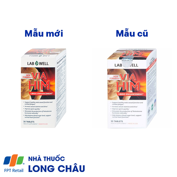 Viên uống giúp tăng cường sinh lực và khả năng sinh lý nam Via Him Lab Well (30 viên)