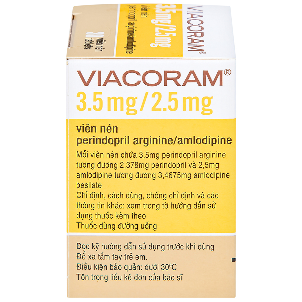 Thuốc Viacoram 3.5mg/2.5mg Servier điều trị tăng huyết áp vô căn (30 viên)