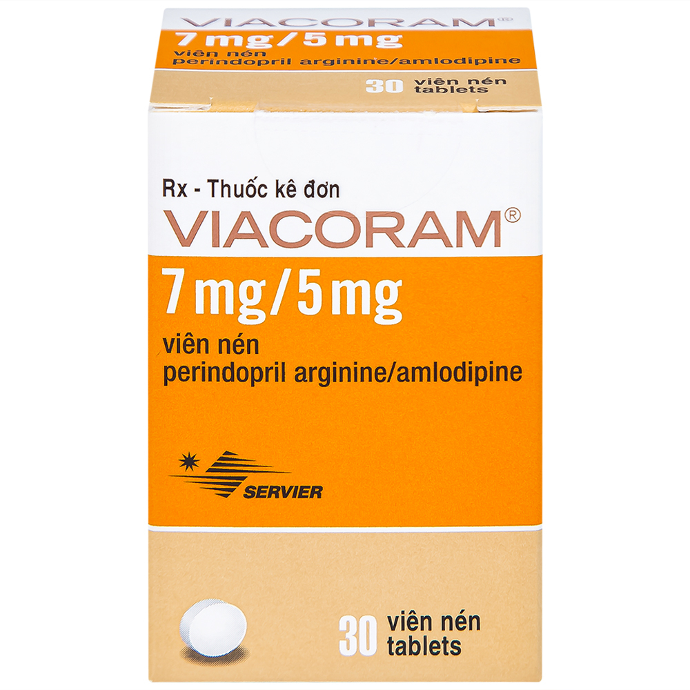 Thuốc Viacoram 7mg/5mg Servier điều trị tăng huyết áp vô căn (30 viên)