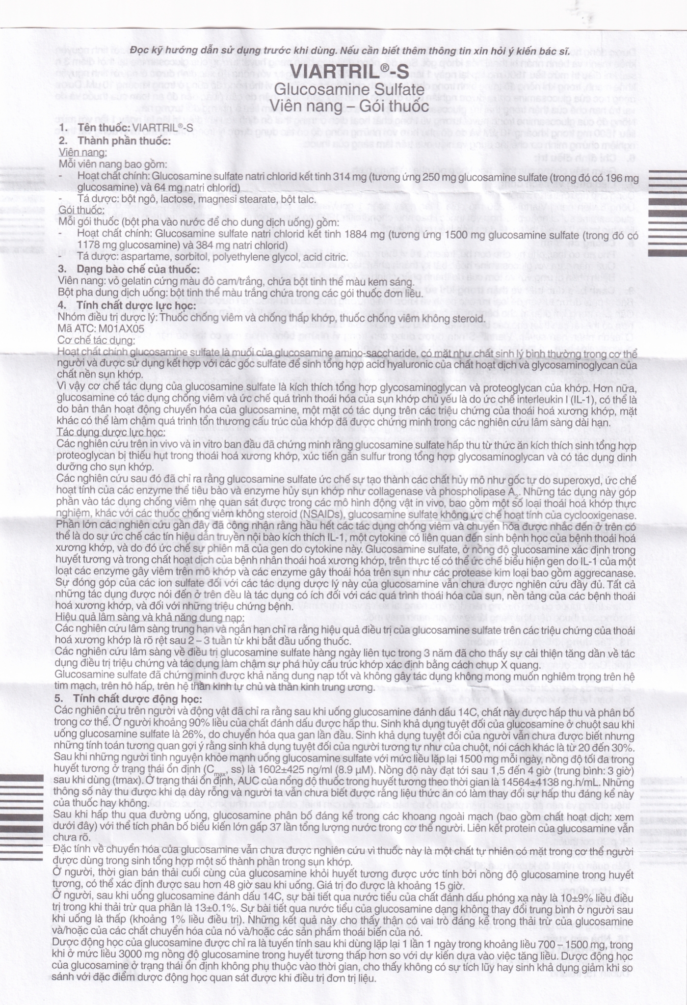 Thuốc Viartril-S 250mg Rottapharm giảm triệu chứng thoái hóa khớp (80 viên)