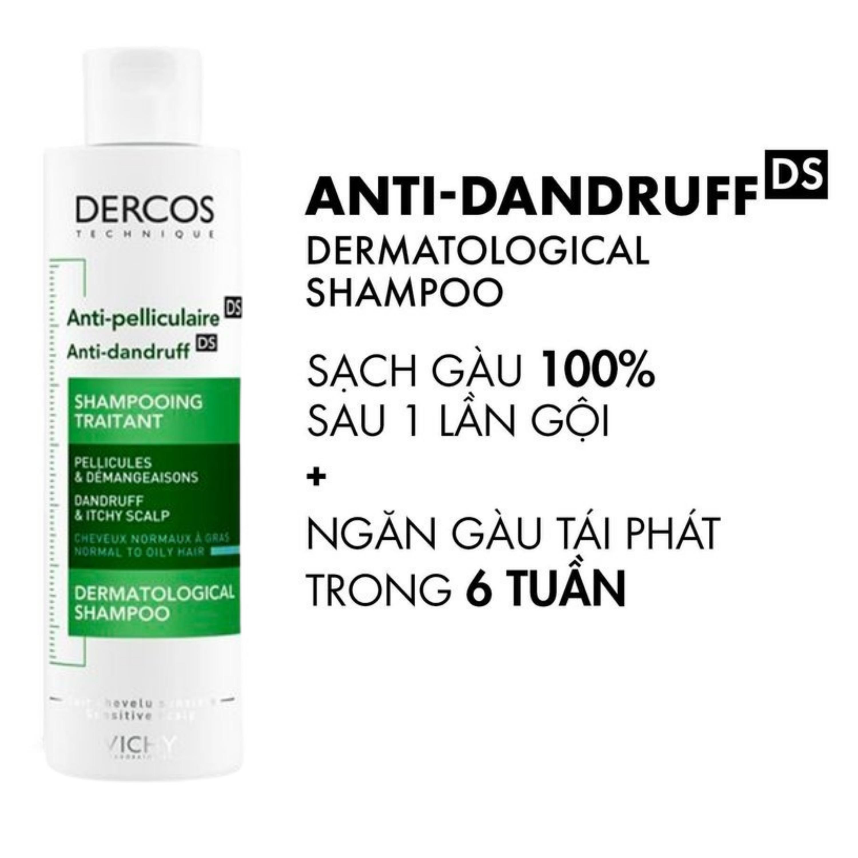 Dầu gội sạch gàu cho da đầu dầu Vichy Dercos Technique Anti Dandruff 200ml