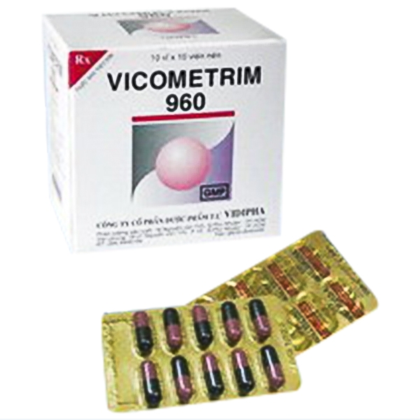 Thuốc Vicometrim 960 Vidipha điều trị và phòng ngừa viêm phổi (10 vỉ x 10 viên)