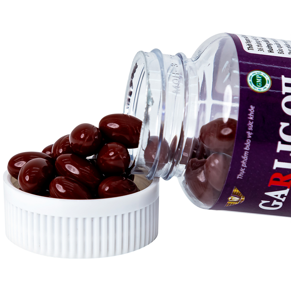 Viên dầu tỏi tía và tinh chất tỏi đen hỗ trợ giảm mỡ máu, tăng cường sức đề kháng Garlic Oil VTV (60 viên)