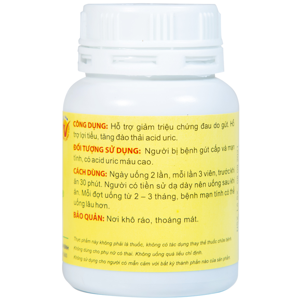 Viên hỗ trợ giảm triệu chứng đau do gút Gout Tâm Bình (60 viên)