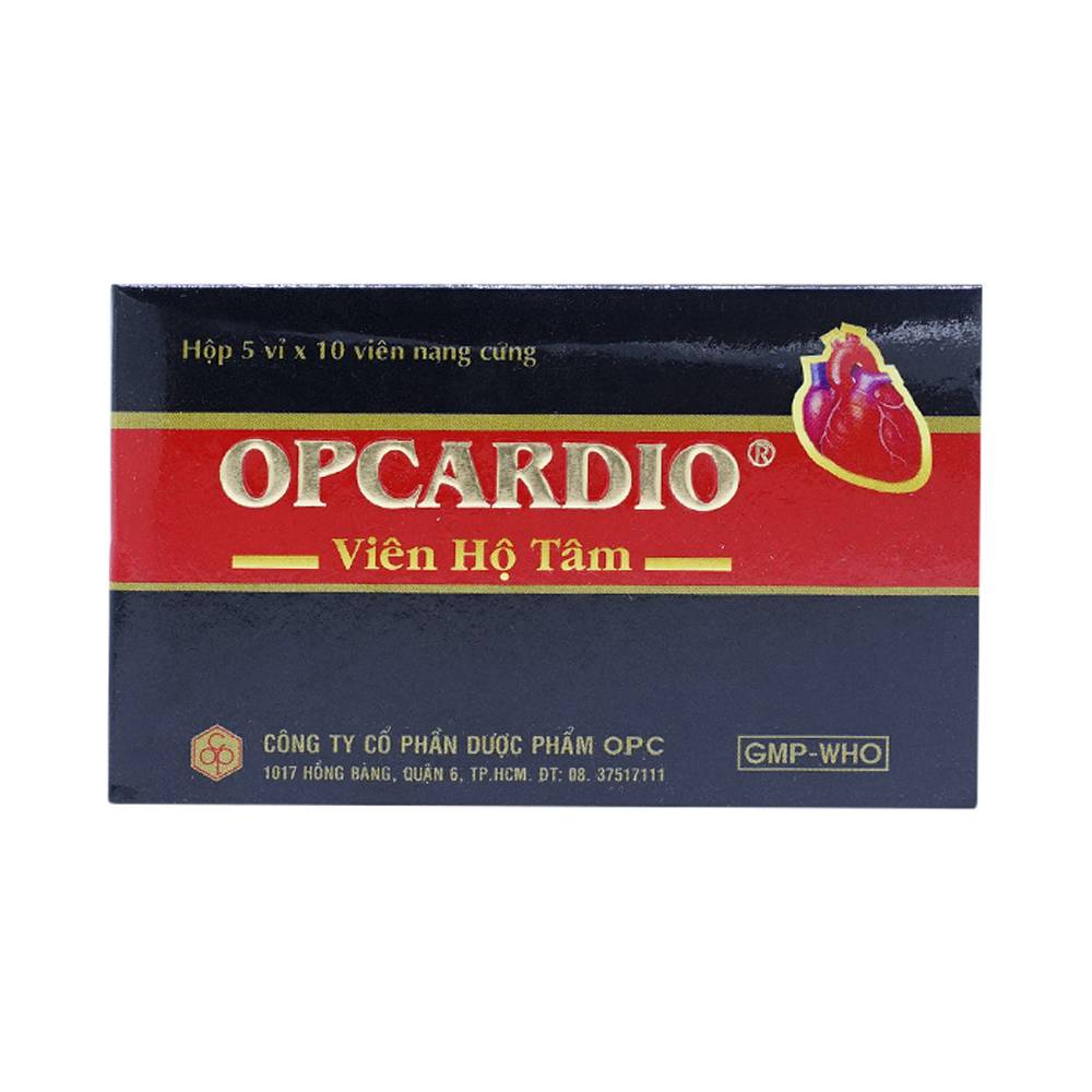 Viên Hộ Tâm Opcardio OPC phòng ngừa và điều trị các chứng đau thắt ngực (5 vỉ x 10 viên)