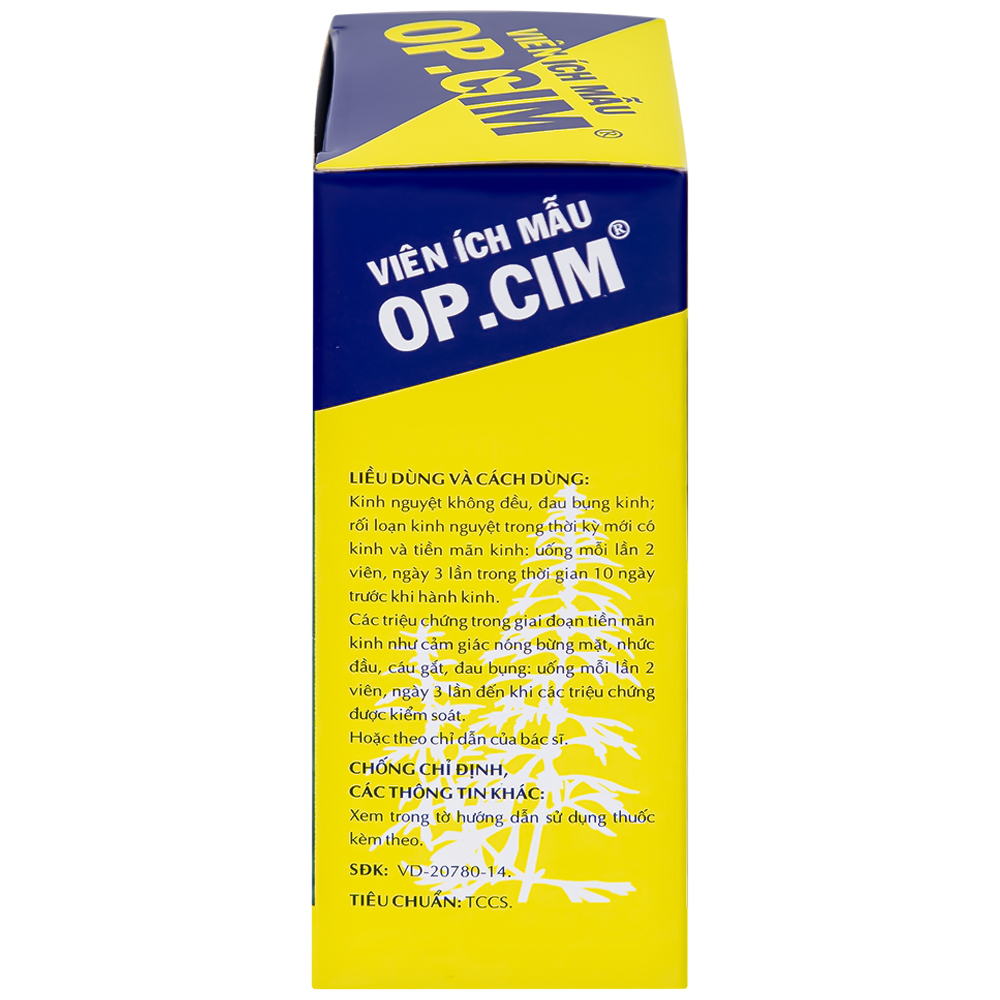 Viên Ích Mẫu OP.CIM OPC hỗ trợ điều trị rối loạn kinh nguyệt (5 vỉ x 10 viên)