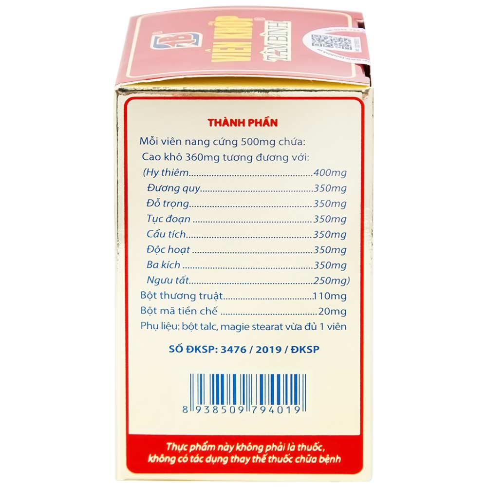 Viên uống giảm thoái hóa khớp viêm khớp Tâm Bình (60 viên)