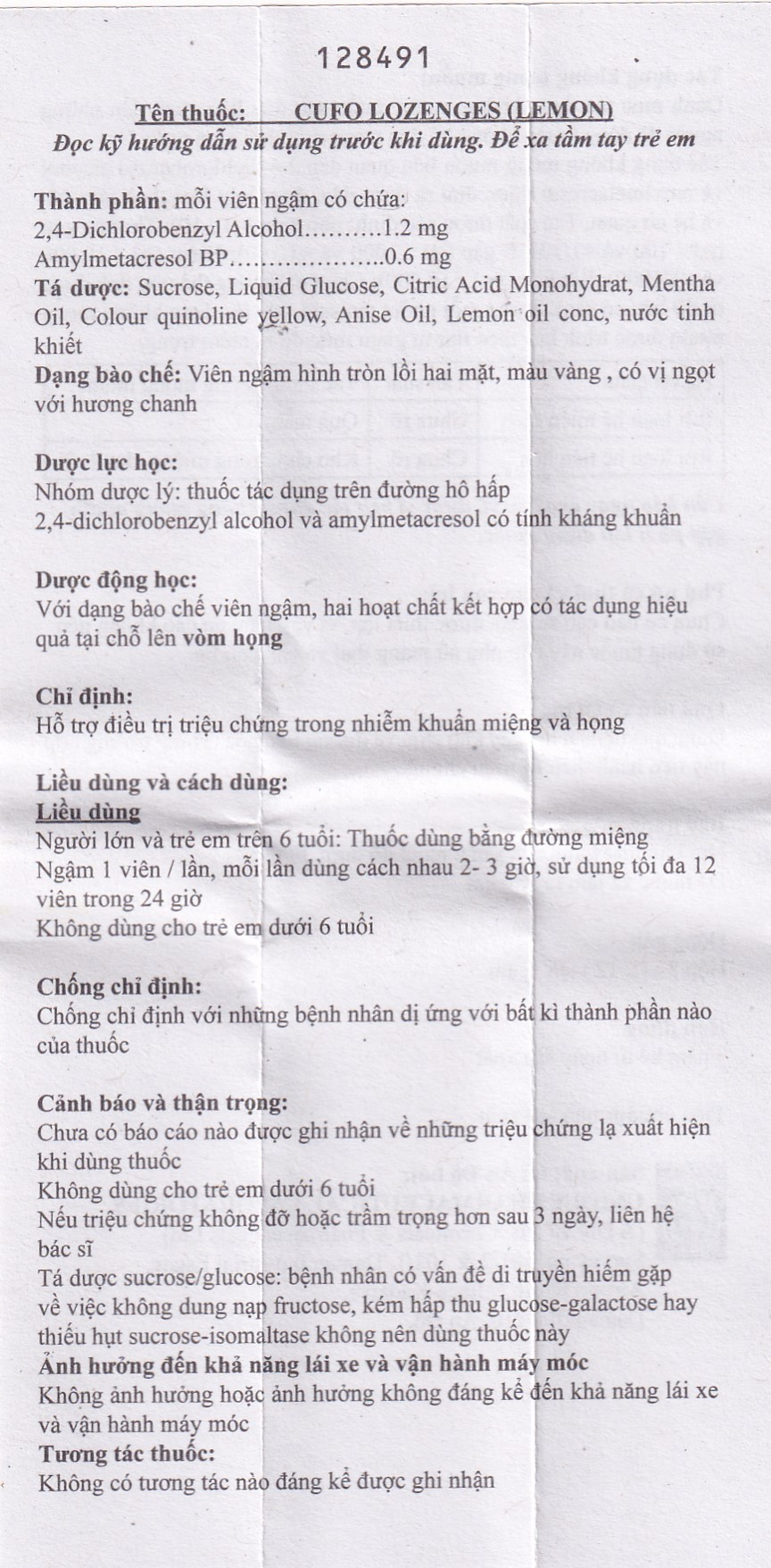 Viên ngậm Cufo vị chanh hỗ trợ điều trị triệu chứng trong nhiễm khuẩn miệng và họng (2 vỉ x 12 viên)