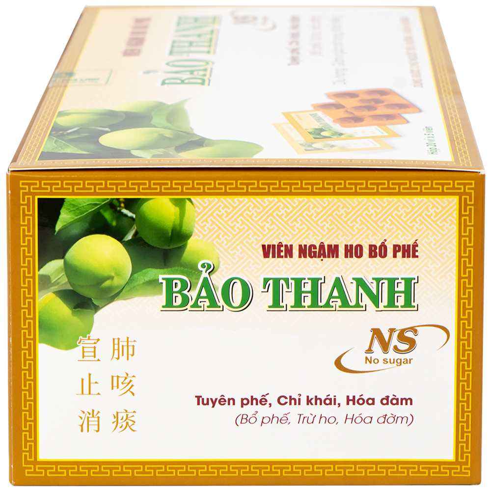 Viên ngậm ho bổ phế Bảo Thanh không đường dùng giảm các chứng ho do cảm lạnh, nhiễm lạnh (20 vỉ x 5 viên)