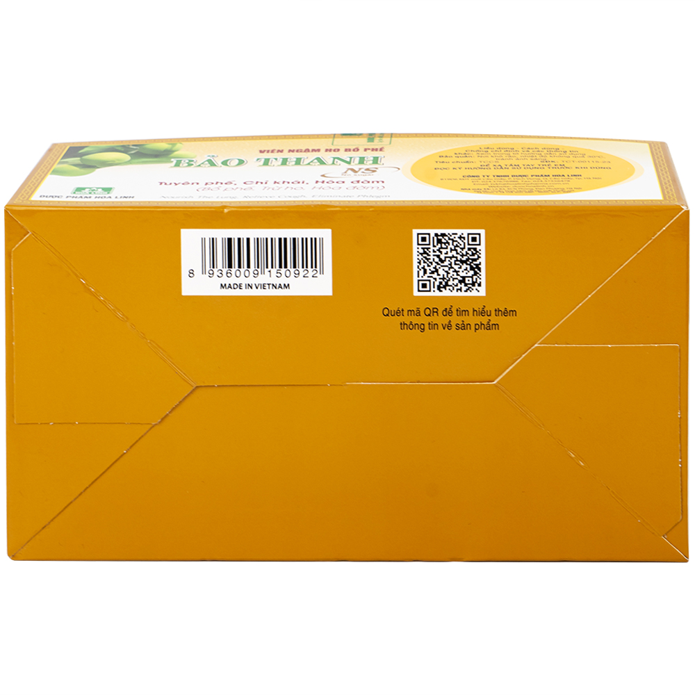 Viên ngậm ho bổ phế Bảo Thanh không đường dùng giảm các chứng ho do cảm lạnh, nhiễm lạnh (20 vỉ x 5 viên)